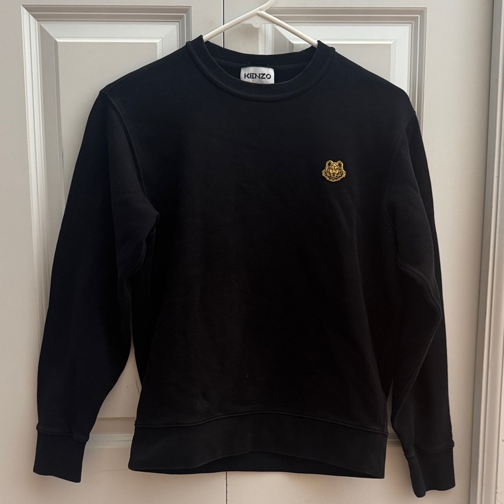 Kenzo Black Sweatshirt with Gold Emblem